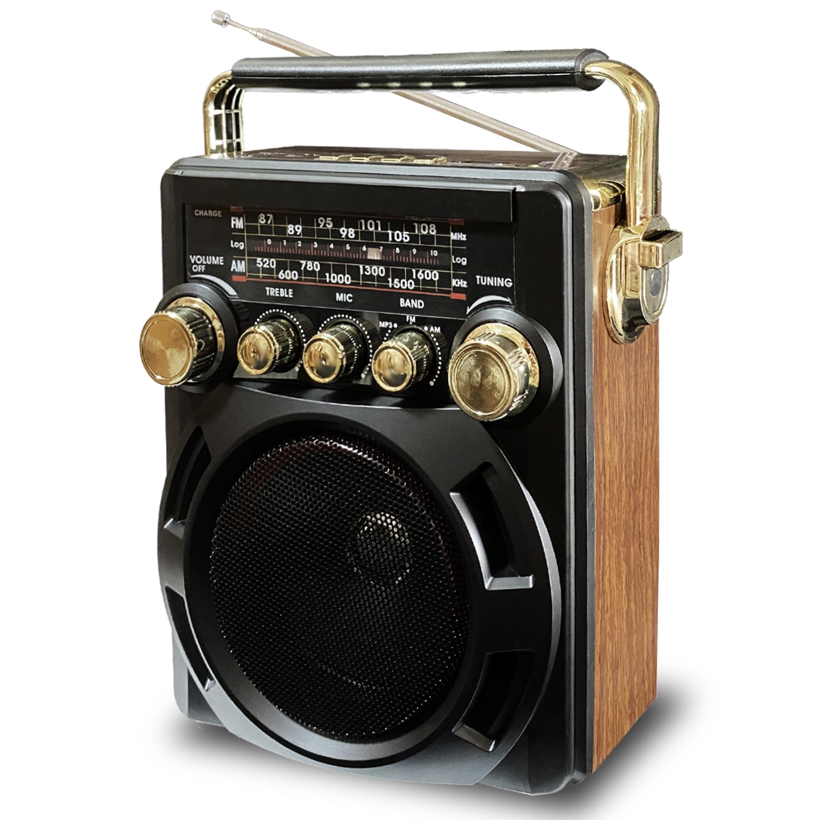 Portable AM FM Radio with Best Reception, Clear Loud Speaker, Retro Shortwave Radio, Support Bluetooth AUX TF Card USB, Rechargeable Battery for Outdoor Camp Hiking Home Kitchen Party Office
