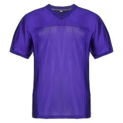 Aumudle Men Blank Plain Football Jersey Practice