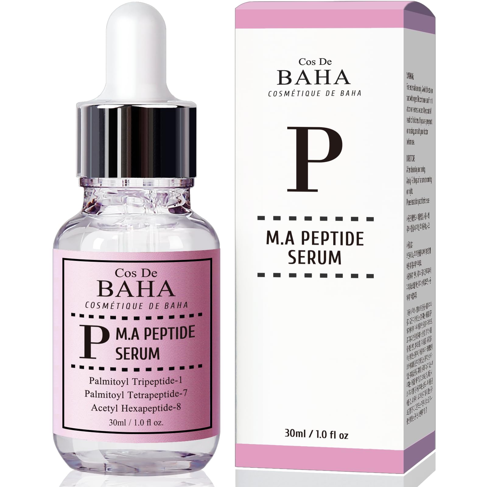 Cos De BAHA Peptide Serum 30ml w Matrixyl 3000 & Argireline - Korean Skin Care for Anti Wrinkles