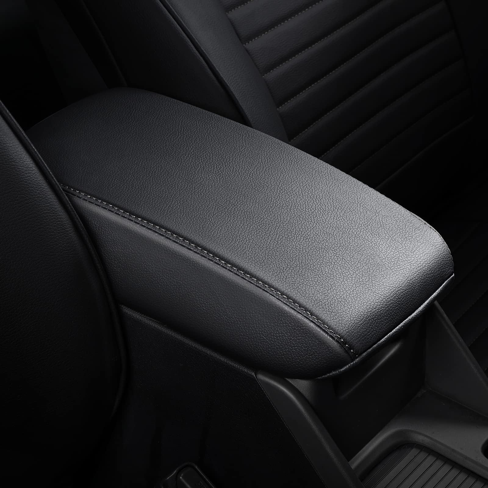 Photo 1 of AOMSAZTO Leather Center Console Armrest Cover for 2020-2023 Corolla Toyota Black