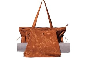 ESVAN Corduroy Yoga Tote Bag Gifts for Women Drawstring Yoga Mat Bag for Office Workout Travel Carryall Pilates Gym