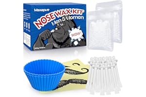 MSXAPVE Nose Wax Kit Men - 100g Nose Hair Removal Wax Kit For Men & Women, Safe Quick Painless Nasal Waxing, 30 Applicators 12 Mustache Guards, 15-20 Times Usage (100g)