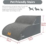 Nepfaivy Dog Steps 2-Step Stairs for Bed Non-Slip Foam 55x40x30cm view 2