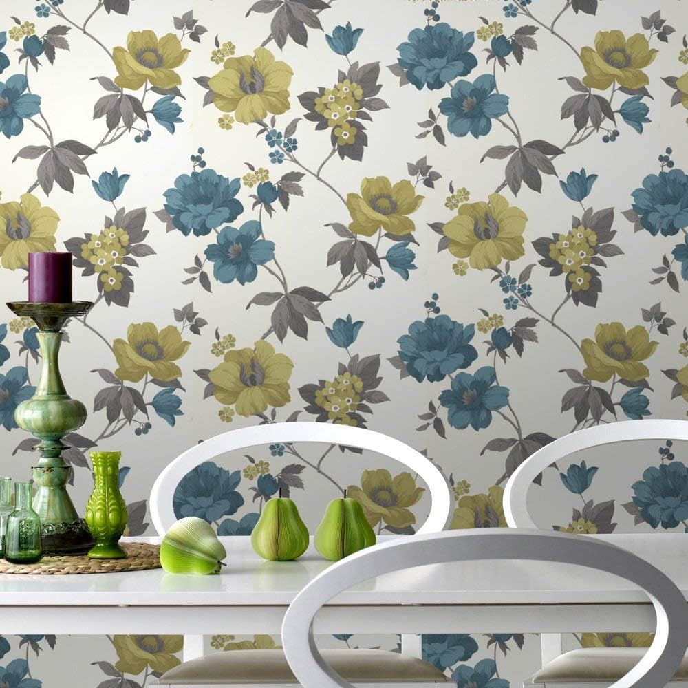 Superfresco Easy Paste the Wall Eden Floral Lime Green Wallpaper