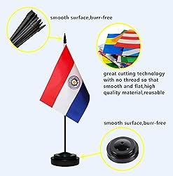 Paraguay Paraguayan Small Mini Desk Flag Set