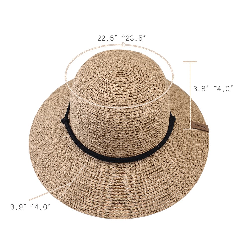 FURTALK Sun Hats For Women Wide Brim Straw Hat Beach Hat UPF UV