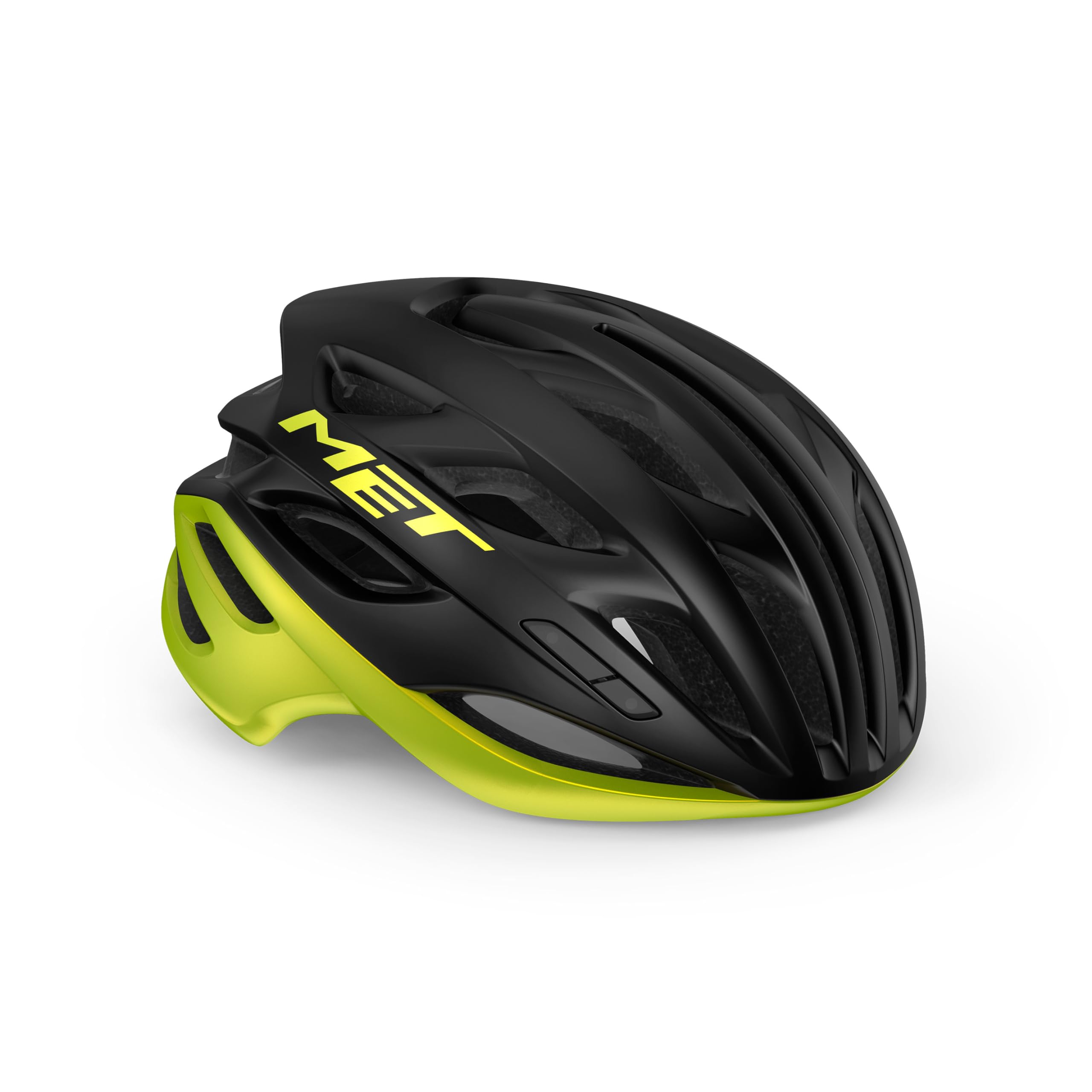 Road Bicycle Helmet MET Estro - Size L (58-61 cm) - Black/Lime Yellow Metallic
