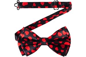 Pink Bow Tie Valentines Tie Red Bowties for Men Heart Bowtie for Valentines Day Black Red Pink Heart Bow