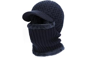 TAGVO Winter Knitted Balaclava Beanie Hat Warm Cycling Ski Mask, Women Windproof Hood, Balaclavas Heavyweight Thermal Fleece