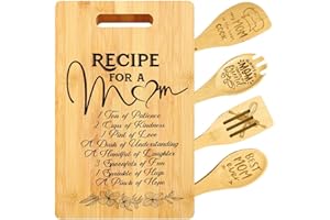 KOLWOVEN Cutting Board Gifts for Mom from Daughter, Mothers Day Gifts From Daughter, Mothers Day Gifts For Mom, Mother In Law Gift, Mom Gifts From Daughters (Mom Cutting Board Recipe)
