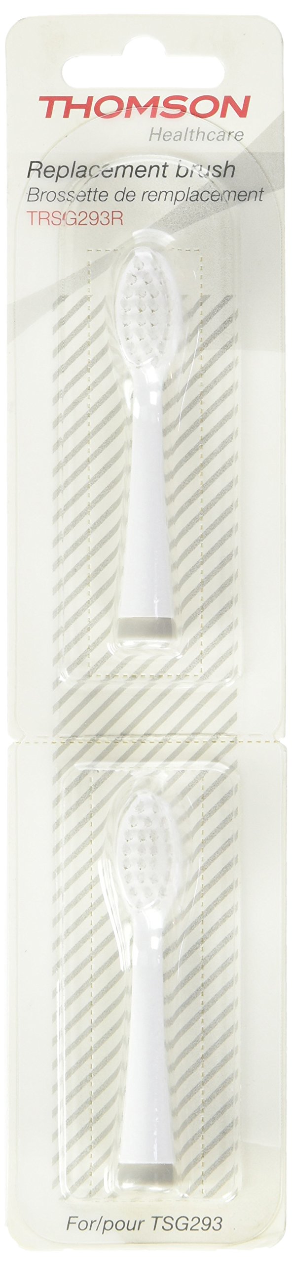 Thomson Replacement Brush Heads Set of 2 for Portable Electric Toothbrush