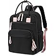 LORADI 18 Pockets Diaper Bag Backpack with Waterproof Pockets and Stroller Buckle, Convertible Tote Bag (Nylon, Black)