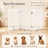 Yaheetech Wooden Dog Gate Indoor 3 Panels 61 cm H 152 cm L White view 3