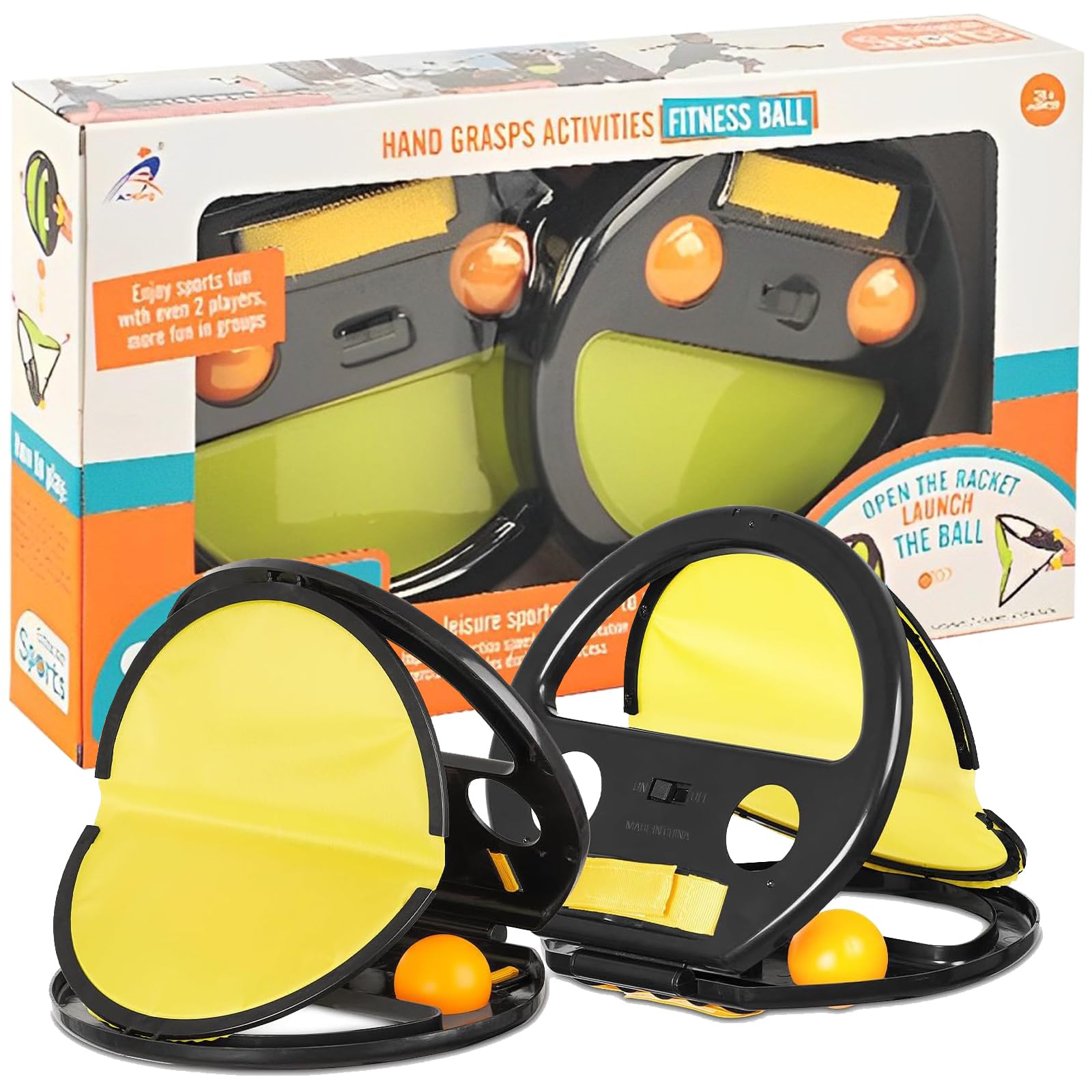 Quixotical 2 pcs Catch Ball Game Set, Squap Catch Ball Game Set, Toss and Catch Toys for Kids, Toss and Catch Ball Set for Family, for 3-10 Year Old Boys and Girls