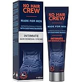 NO HAIR CREW Intimate Hair Removal Cream - Extra Gentle Depilatory Cream for Sensitive Areas. Made for Men, 100 ml
