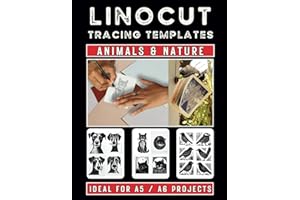LINOCUT Tracing Templates - Animals & Nature: Multiple Designs Per Page For A5 & A6 Linoleum Block Carving Projects