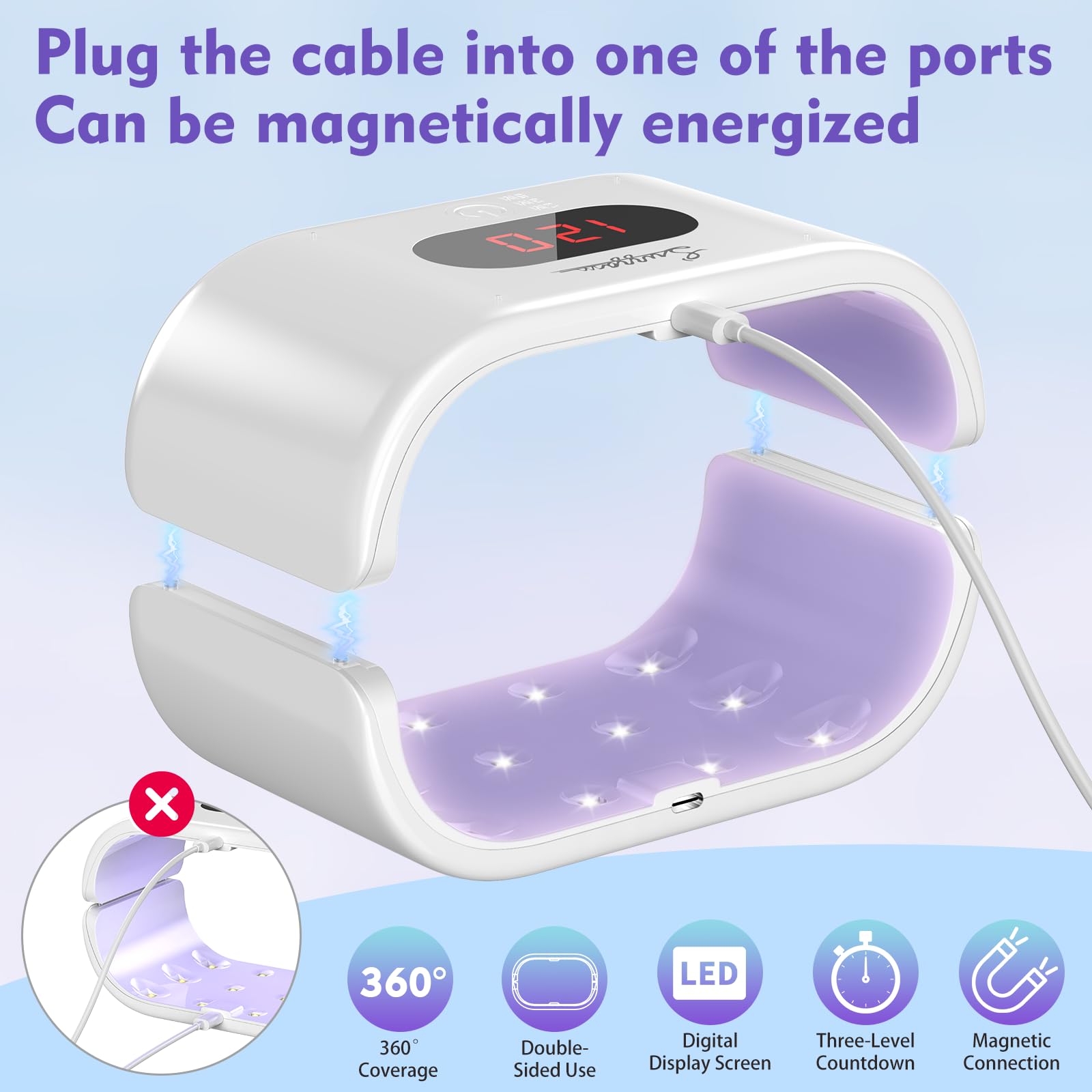 Suzzam UV Light for Resin, Large Double-Sided UV Resin Light, 2 in 1 & Split Usageable, 360° Wide Coverage & 3 Timer Setting Digital Display Screen, 36W Fast Curing for DIY Crafts