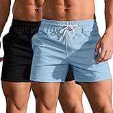 Oymyakon Men's 5 Inch Shorts Cotton Casual Shorts Summer Classic Fit Elastic Waist Workout Short with Pockets