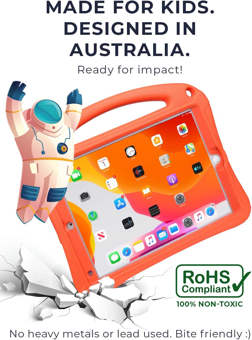 Bam Bino Space Suit iPad 9th Generation Case Kids, iPad 8th/7th (2021/2020/2019) 10.2 inch iPad Case - Image 5
