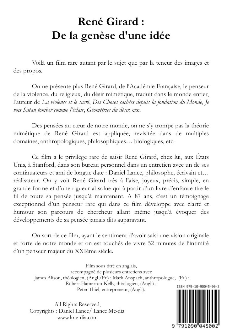 Amazon Com Rene Girard De La Genese D Une Idee Movies Tv