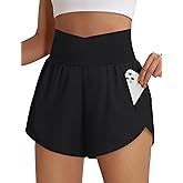 BMJL Women's Athletic Shorts High Waisted Running Short Pockets Gym Elastic Quick Dry Workout Shorts 2.5"