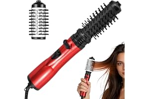 Hot Air Styler - 3 Levels Heating Professional Curling Wand | Negative Ionic Rotating Blow Dryer Brush with Straightener Func