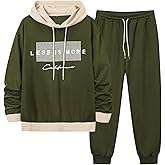 LecGee Men's 2 Piece Outfits Hoodie Sweatshirt Elastic Waist Joggers Sweatpants Casual Athletic Tracksuit Sweatsuit Set