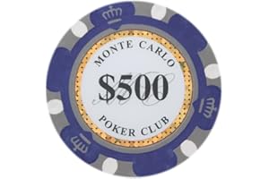 Brybelly Monte Carlo Premium Poker Chips (50-Pack) Heavyweight 14-Gram Clay Composite