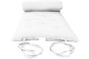 D&D FUTON FURNITURE Twin Size Traditional Japanese Floor Futon Mattresses, Tatami Foldable Cushion Mats, Yoga, Meditaion 80 x 39 x 3 (White)