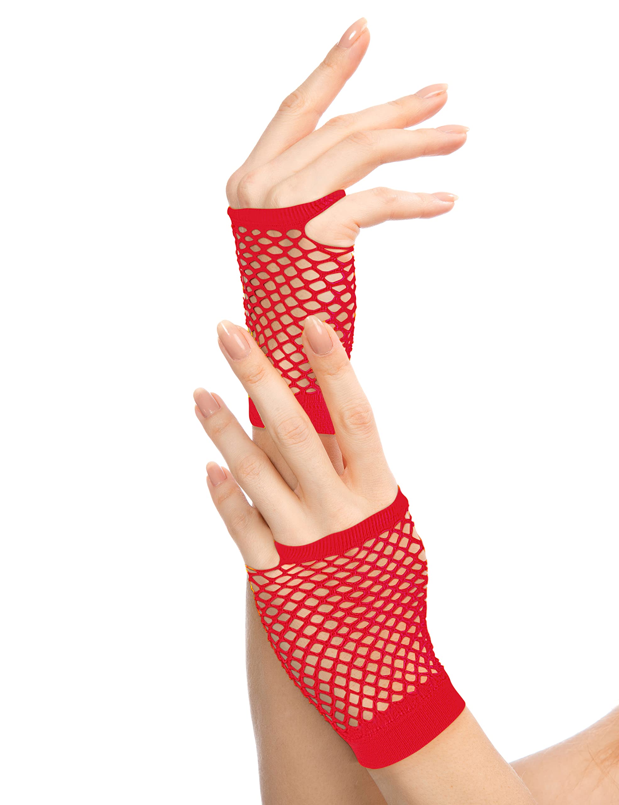 Balinco Rocking Fishnet Gloves 80s / 90s for Ladies & Girls (Red)