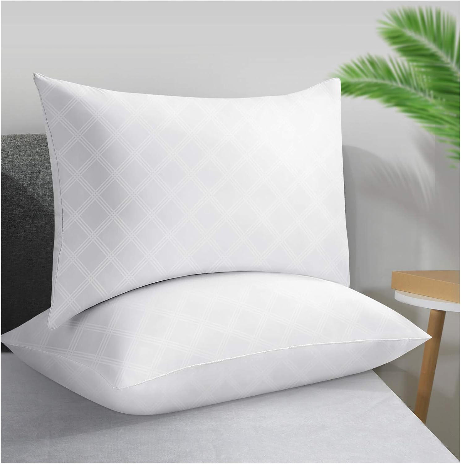 LUTE Pillows Pack of 2, Hotel Pillows Down Alternative Hypoallergenic