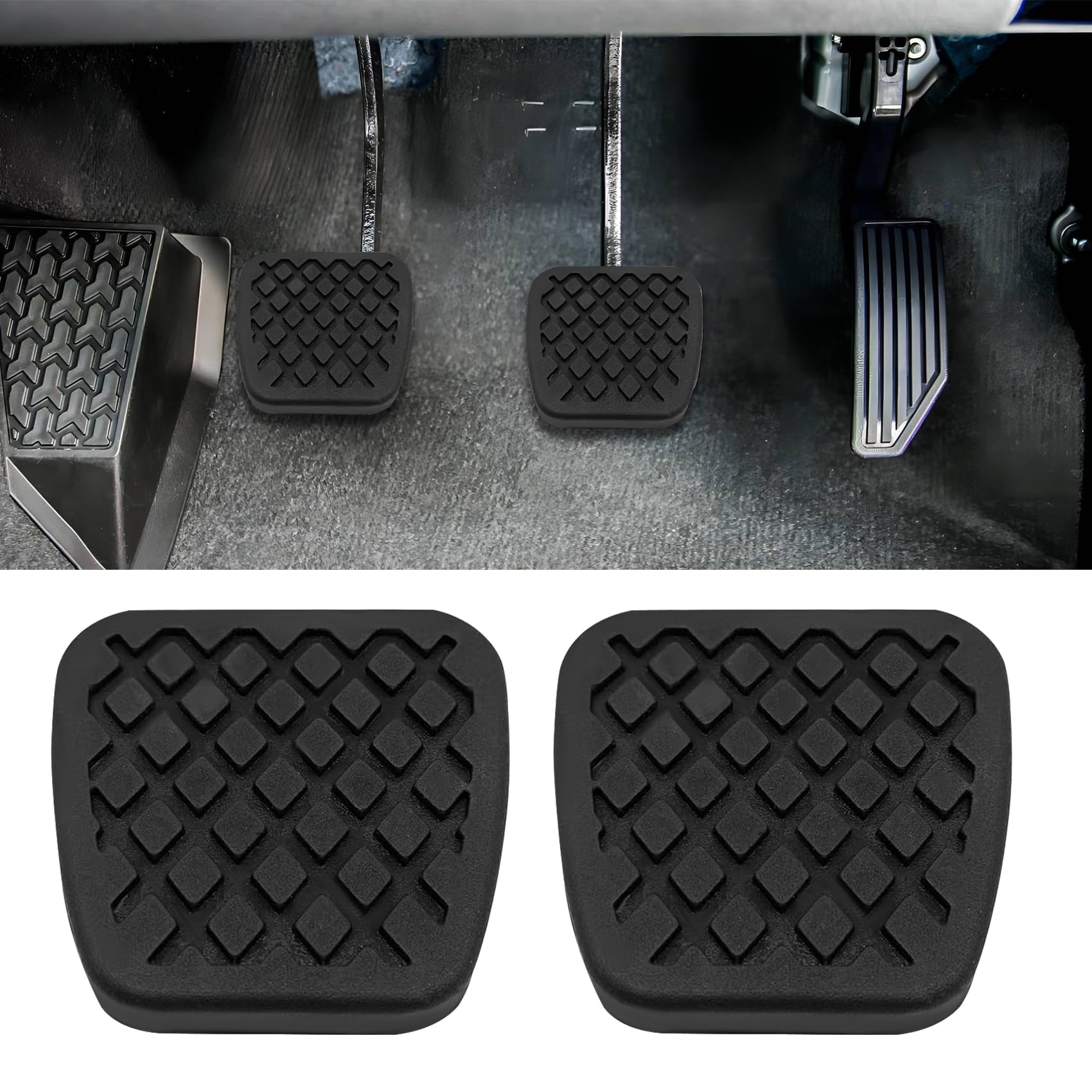 Photo 1 of Lyxheth 2PCS Rubber Brake Clutch Pedal Pad Cover, Car Pedal Covers, Non-Slip Break Pedal Covers Replacement 46545-SA5-000 46545SA5000, Car Rubber Clutch Cover Pads Compatible with Accord Civic CRX CRV