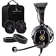 KA-1 General Aviation Headset with Bag, Cloth Ear Cover, Extra Gel Ear Seals