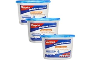 Vacplus Moisture Absorbers - 10.5 Oz Dehumidifiers for Closet, Efficient Humidity Absorber Boxes Collect Excess Moisture for Bathroom, Kitchen, Study, Fragrance-Free, 3 Pack, Blue