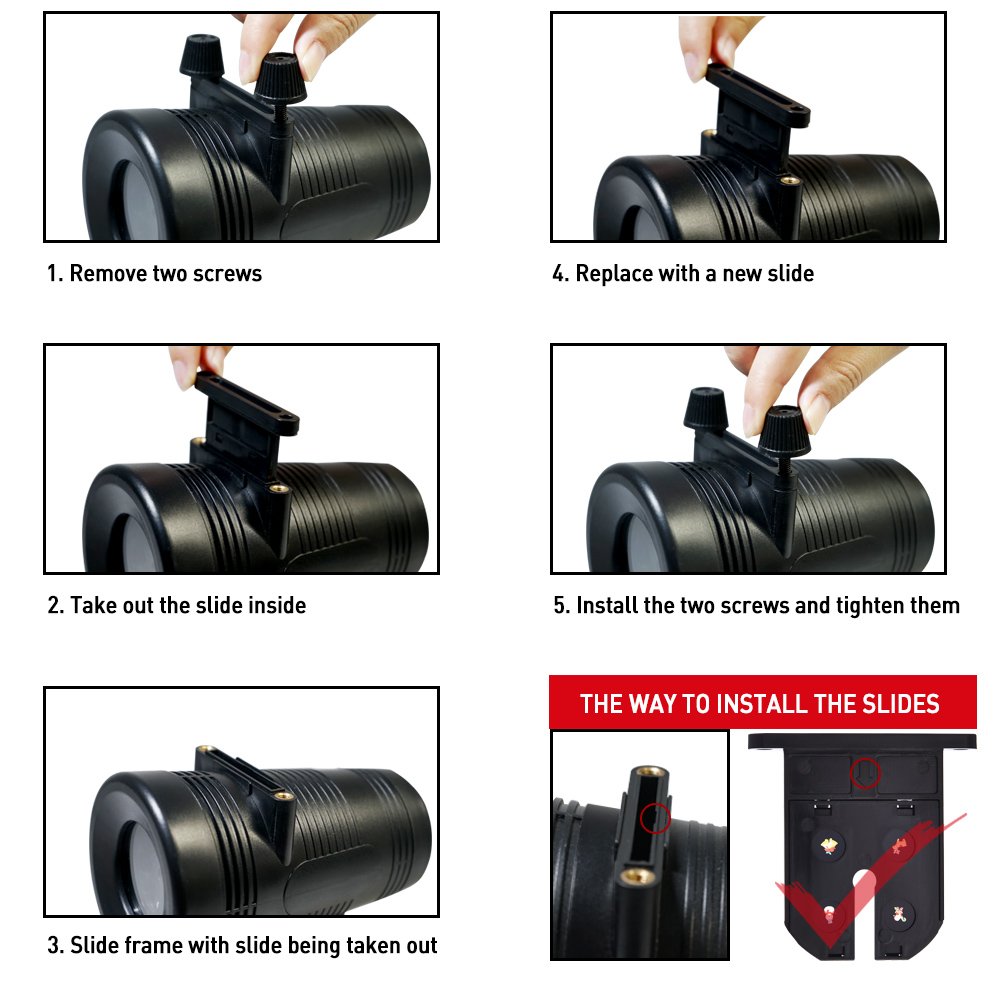 ominilight Holiday Decoration LED Projector 12 Switchable Patterns, Outdoor Landscape Disco Rotating Spotlight, Waterproof Party Light for Birthdays/Dancing/Wedding/Christmas, 6101