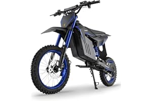 Skeri Electric Dirt Bike, 3200W Mid-Drive Motor E Bike with 48V 21AH Battery, 37MPH Top Speed, 14" & 12" Tires, Hydraulic Brakes & Dual Suspension, IPX5 Waterproof Off-Road E Dirt Bike for Age 13+