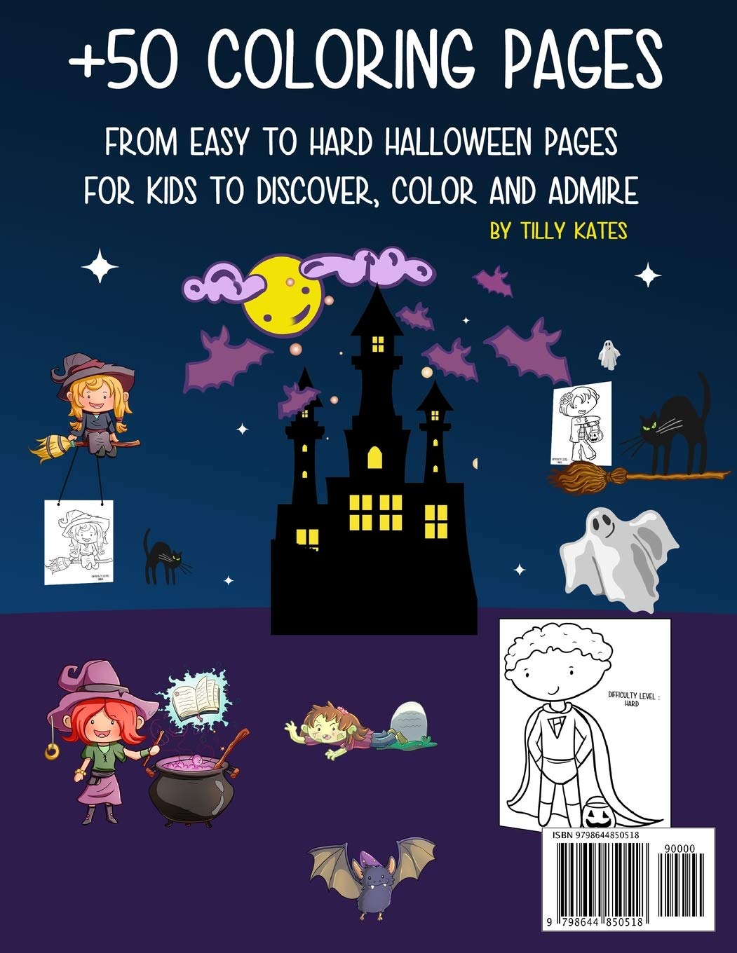 Download Halloween Coloring Book From Easy To Hard Kids Halloween Book Boys Girls Children Toddlers Coloring Book Ages 2 4 4 6 4 8 Amazon Co Uk Kates Tilly Books