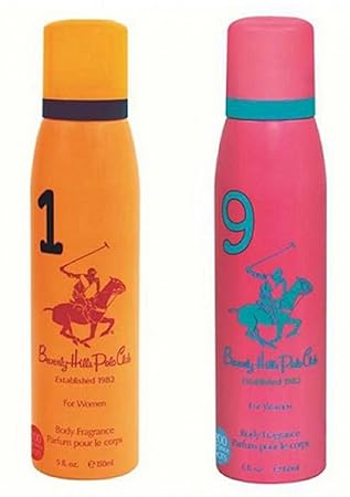 Beverly Hills Polo Club Women Deodorant No. 1 & No. 9- Pack Of 2 (150ml Each)