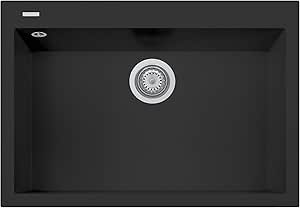 Fregadero de cocina PLADOS ON7610 bañera individual Negro Mate: Amazon