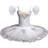 MTPLOP Professional Swan Lake Dance Costumes Womens Ballet Skirt Pancake Tutu Dress