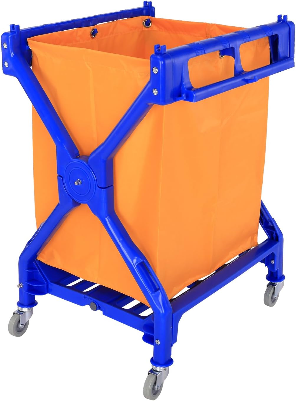 Homcom Wäschewagen Wäschekorb Wäschesammler Wäschesack mit Rollen