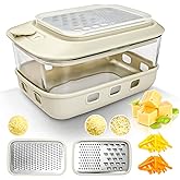Cheese Grater with Glass Container and Lid,Glass Storage Containers with Silicone Sleeves,Stainless Steel Box Grater with 2 g