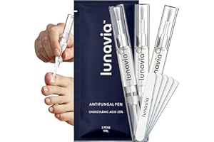 Lunavia Antifungal Pen – Cures Most Athlete’s Foot, Jock Itch, and Ringworm - 25% Undecylenic Acid with added Tea Tree, Jojoba, Clove Bud Oils & Aloe - 3-Pack Twist Pen (9ML Volume)