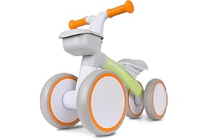 ACORN AVENUE Baby Balance Bike for 1 Year Old Boys Girls 12-24 Month Toddler Balance Bike, Storage Basket, 4 Wheels and Adjustable Seat, Toddler First Bike, First Birthday Gifts
