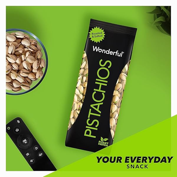 WONDERFUL PISTACHIOS IN SHELL, ROASTED & SALTED NUTS, 16 OUNCE BAG, PROTEIN SNACKS, GLUTEN FREE, HEALTHY LUNCH SNACKS, PANTRY STAPLES
