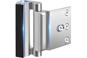 WINONLY Home Security Door Reinforcement Lock - Safety Child Proof Door Locks with 8 Screws for Inward Swinging Front Doors, Extra Add a Top Lock Inside Withstands 800 lbs Deadbolt Latch, Guard Bedroom Patio