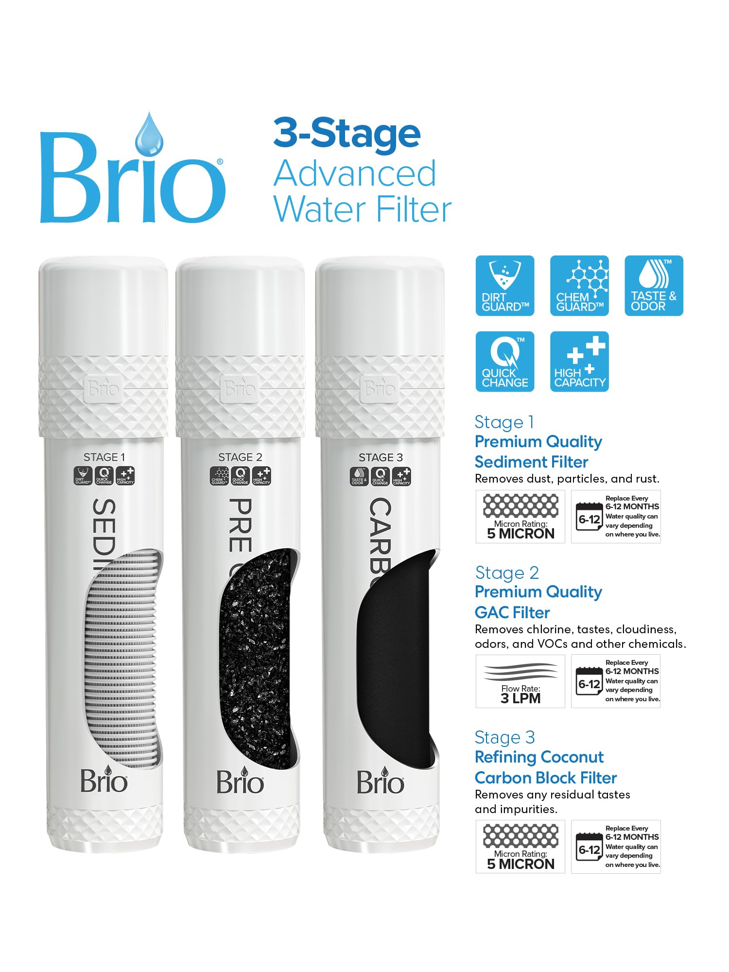 Brio Moderna Self Cleaning Bottleless Water Cooler Dispenser with Filtration – Adjustable Temperature – Digital Clock – LED Nightlight – Tri Temp Hot, Cold, and Room