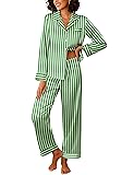 Ekouaer Womens Silk Satin Pajama Sets 2 Piece