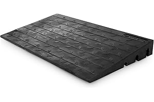 Silver Spring Threshold Ramp, Solid Rubber 4" Maximum Riser with 3 Channels, Black - Portable Mobility Assistance Ramp for Wheelchairs, Scooters, and Power Chairs