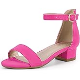 PANDANINJIA Girls Dress Shoes Toddler Kids Heels Sandals Ankle Strap Wedding Party Phoebe Flower Girl Shoes